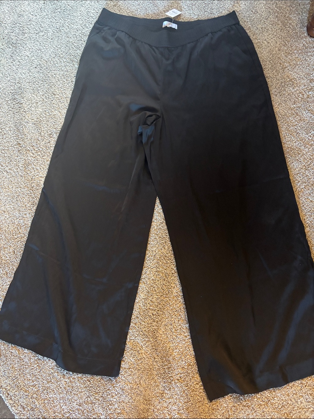LOFT Black Wide-Leg Lounge Pants